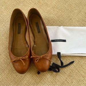 Margaux Brown Leather Flats
